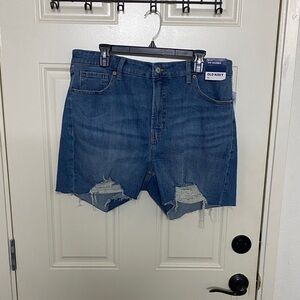 Old Navy Dark Blue Ripped Denim Shorts